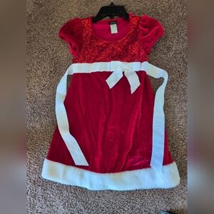 Holiday Editions Fuchsia Velvet Dress with White Details